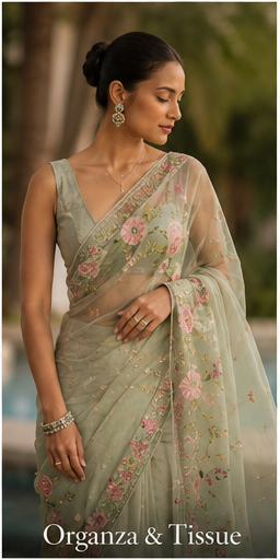 Organza tissue saree